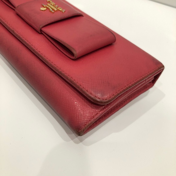 Prada Pink Leather Flap Long Wallet Sku#84590 (Gently used,fair condition) - Picture 9 of 15